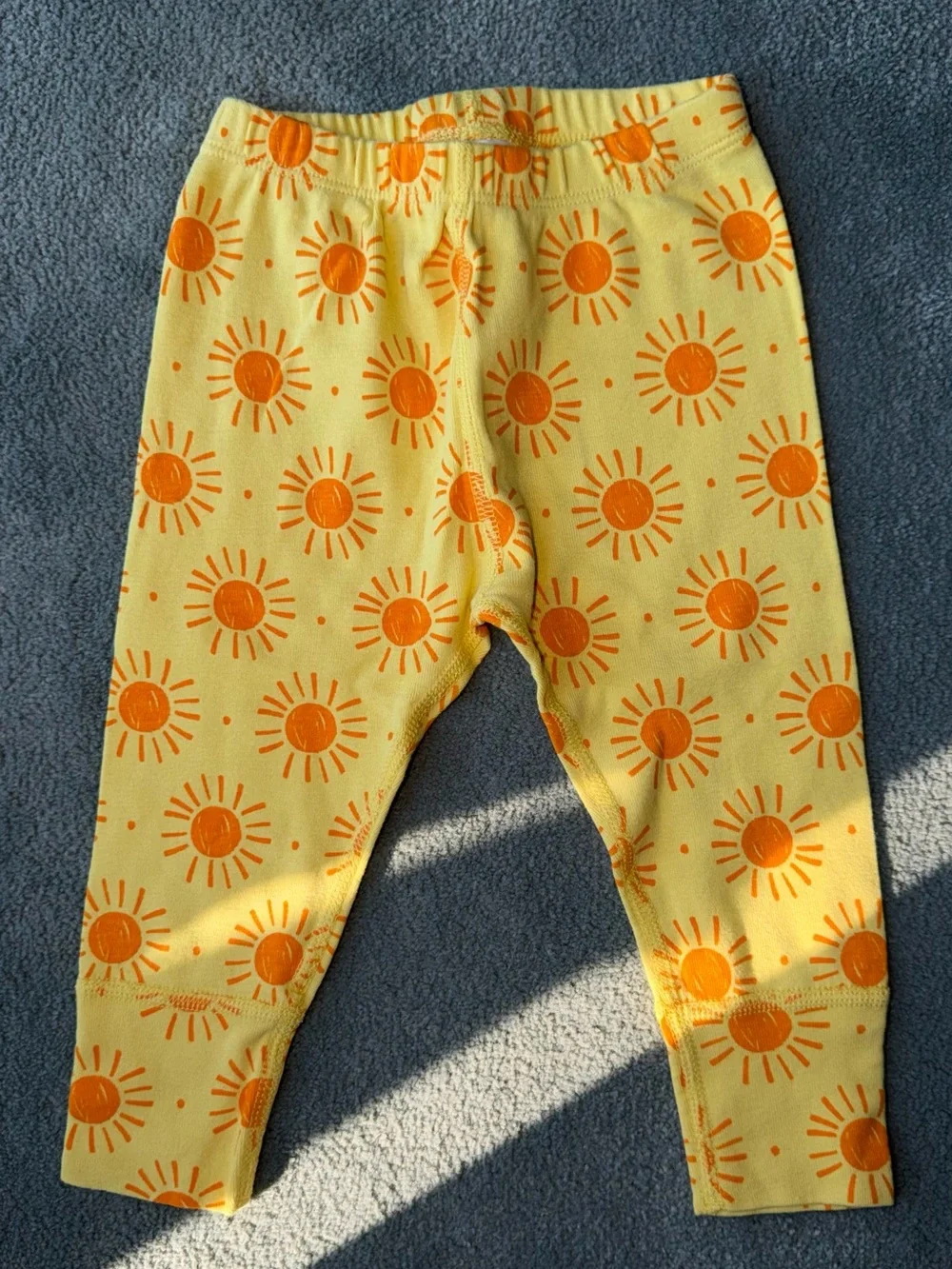 Hanna Andersson Yellow Baby Onesie & Bottoms with Orange Sun Print